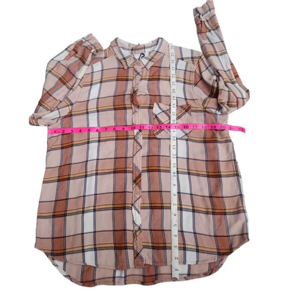 UPCYCLED Flannel with "Pumpkin" Embroidered Patch | XL - Picture 3 of 6